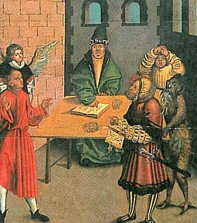 The Ten Commandments eighth Commandment (detail) by Lucas Cranach the Elder